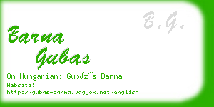 barna gubas business card